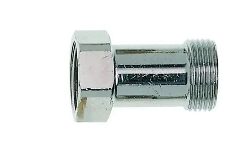 Metallisches Längenausgleichsstück mit einer beidseitigen Gewindeverbindung, geeignet für heiztechnische Anwendungen von IMI Hydronic Engineering.